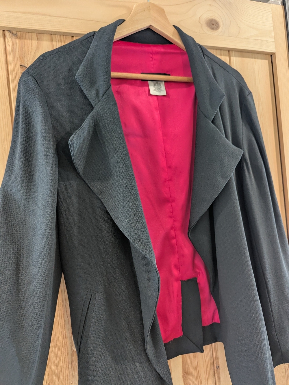 Paul hardy open cardigan with pink interior virgin wool/viscose blend - Picture 4 of 7